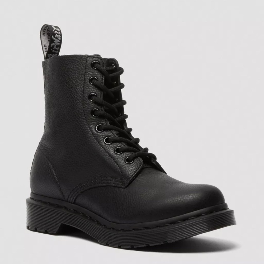 Dr. Martens Black Pascal Mono Lace-Up Boots 8 NWB